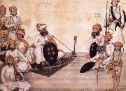 unknow artist Thakur Daulat Singh,His Minister,His Nephew and Others in a Council china oil painting artist